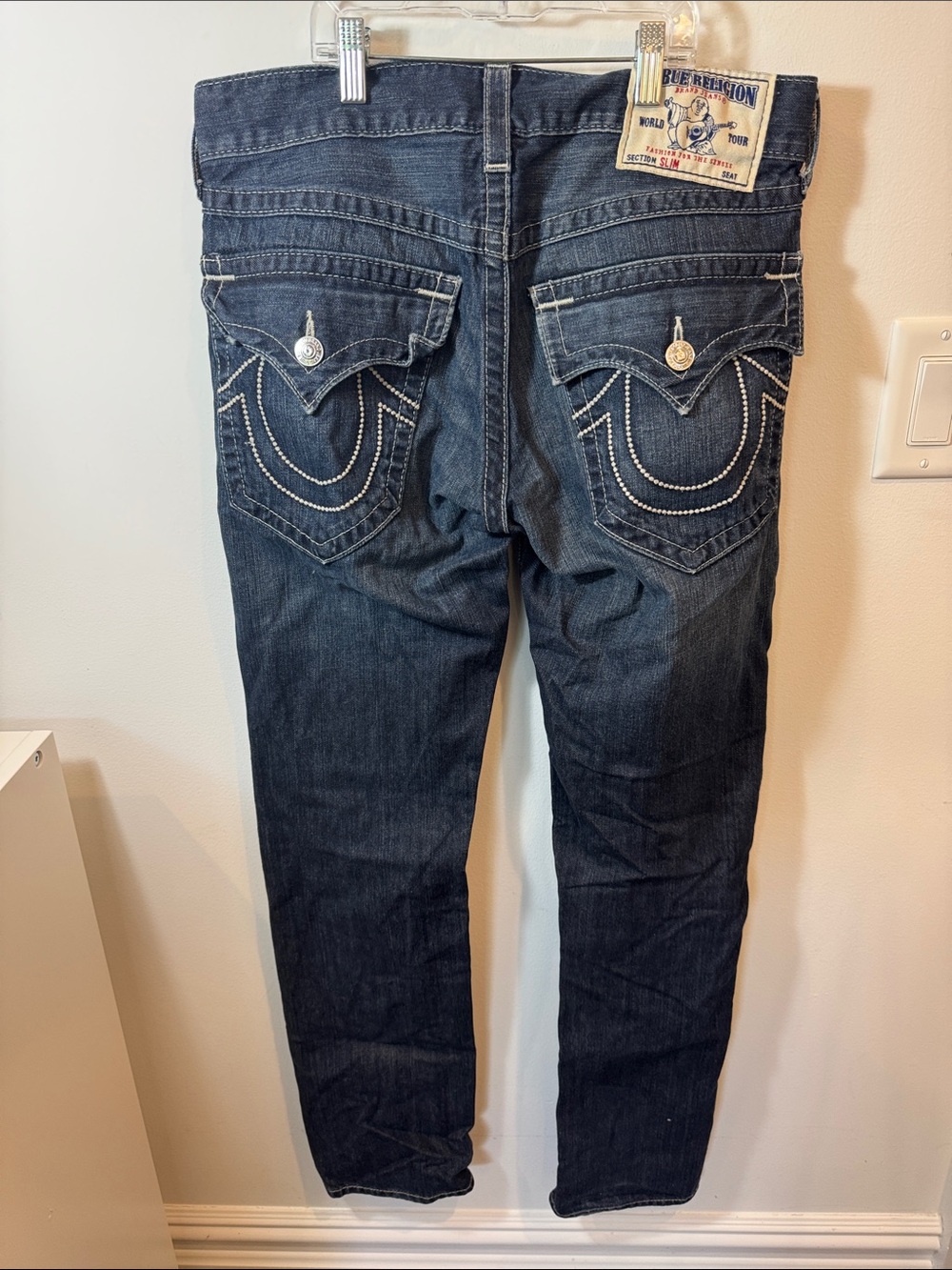True Religion Dark Indigo Embellished Pocket Jeans